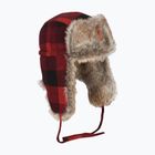 Pinewood Classic Checked Fur winter cap red / black