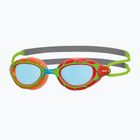 Zoggs Predator green/orange/red/grey/green/tint blue children's swimming goggles