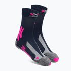Women's trekking socks X-Socks Trek Outdoor midnight blue/pink/lt grey melange