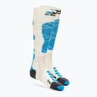 Women's ski socks X-Socks Ski Silk Merino 4.0 white/black/turquoise