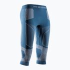 Women's thermo-active trousers X-Bionic Energy Accumulator Light Pants 3/4 mineral blue/arctic white