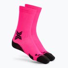 X-Socks Run Discover Crew fluo pink/x black socks