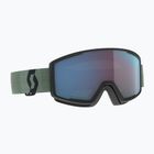 SCOTT Factor Pro soft green/black/enhancer blue chrome ski goggles