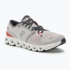 Men's On Cloud X 4 silver/flame running shoes