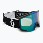 Ski goggles SCOTT Shield black/white/amp aurora green chrome