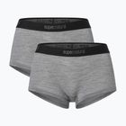 Women's thermal boxer briefs super.natural Tundra 175 Hipser 2 pairs sashmere grey melange/cashmere grey melange