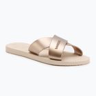 Women's flip-flops Havaianas Aqua Metallic beige