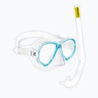 Children's snorkelling set Cressi Perla Jr + Minigringo clear/aquamarine