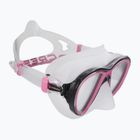 Cressi Quantum pink and clear diving mask DS510040
