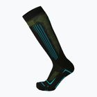 Ski socks Mico Medium Superthermo Primaloftsilk Ski nero/turchese