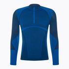 Men's Mico Warm Control Zip Neck thermal T-shirt blue IN01852