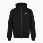 Men's sweatshirt Emporio Armani EA7 Train Logo Series Extended Logo Hoodie Fz black / white