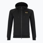 Men's sweatshirt Emporio Armani EA7 Train Logo Series Extended Logo Hoodie Fz black / gold