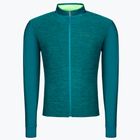 Men's Santini Colore Winter cycling jersey green 2W216075RCOLORPUR0TE