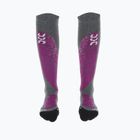 Women's ski socks UYN Ski All Mountain medium gray melange/purple