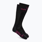 Women's ski socks UYN Ski Touring One Bio black/pink yarrow