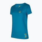 La Sportiva women's T-shirt Climbing on the Moon turchese/giallo