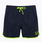 Men's EA7 Emporio Armani Water Sports Core Piping blu navy/fluo lime swim shorts