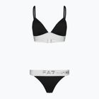 Women's two-piece swimsuit EA7 Emporio Armani Water Sports BW Maxi Logo bianco/nero