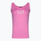 Women's tank top EA7 Emporio Armani Train Shiny cyclamen/logo aqua