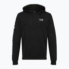 Men's sweatshirt Emporio Armani EA7 Train Logo Series Extended Logo Hoodie black / white