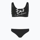 Women's two-piece swimsuit EA7 Emporio Armani Maxi Logo Bikini Top black