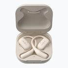 Shokz OpenFit beige wireless headphones