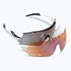 Tifosi Alliant 3 white black/smoke/ac red/clear cycling glasses