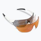 Tifosi Slice matte white/smoke/ac red/clear cycling glasses
