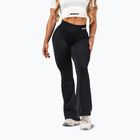 Women's training leggings NEBBIA Flow Seamless High Waist Sculpting Flared Black