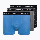 Men's boxer shorts Nike Everyday Cotton Stretch Trunk 3Pk UB1 swoosh print/grey/uni blue