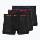 Men's boxer shorts Nike Everyday Cotton Stretch Trunk 3 pairs black lig crim/des och/deep night logo waistband