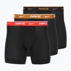 Men's Nike Everyday Cotton Stretch boxer shorts 3 pairs black light crimsn/desrt ochre/black waistband