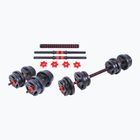 Pure2Improve Hybrid Dumbell/Barbell 20kg dumbbells with barbell function black and red P2I202340