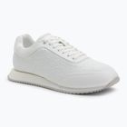 Calvin Klein Women's Shoes HW0HW02574 Runner Lace Up Mono Pu Triple Bright White