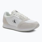 Calvin Klein Women's Shoes YW0YW01644 Runner Laceup Sock Mg Nylon Mix Bright White/Black