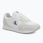 Calvin Klein men's shoes YM0YM01326 Retro Runner Sock Lace Up Ny-Su Bright White/Black