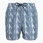 Men's Calvin Klein Medium Drawstring Print swim shorts blue