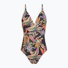 Women's one-piece swimsuit O'Neill Sunset black tropical flower