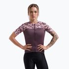 Women's cycling jersey Rogelli Essential Graphic burgundy/coral