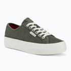 Women's shoes Calvin Klein HW0HW02970 Vulc Flatf Laceup Ripst deep lichen green/pink yarrow