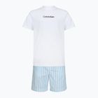 Men's pajamas Calvin Klein LV00NM2903 classic white top/aurora stripe