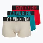 Men's boxer briefs Calvin Klein 000NB3608A Trunk 3 pairs oatmeal/aged redwood/bright turquoi