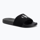 Women's slides Calvin Klein YW0YW01967 Monogram Logo 0GM black/bright white