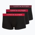 Men's boxers Tommy Hilfiger Trunk WB 3 pack medium red/rasp juice/burgundy