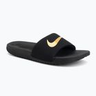 Children's slides Nike Kawa black/metallic gold