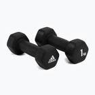 adidas dumbbells 2x1 kg black ADWT-10001