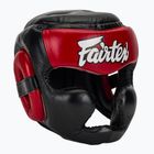 Fairtex Diagonal Vision Sparring Boxing Helmet - Full Head Coverage black/red