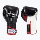 Fairtex Stylish Angular Sparring Boxing Gloves - Locked Thumb black/white/red