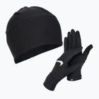 Men's Nike Essential Running cap + gloves set black/black/silver